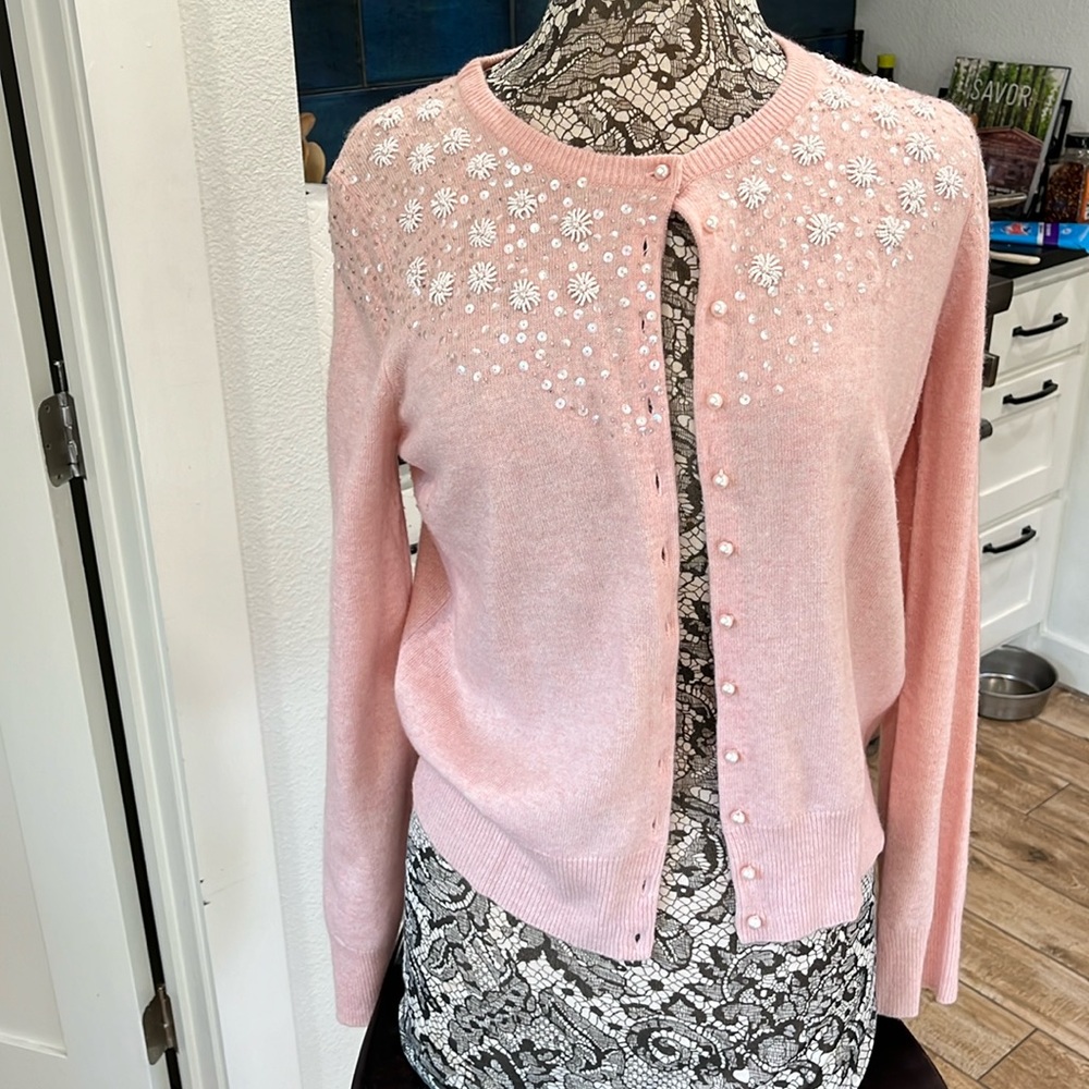 KEW wool cashmere beaded sweater